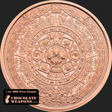 Aztec Calendar Solid 1 oz .999 Pure Copper Round Coin